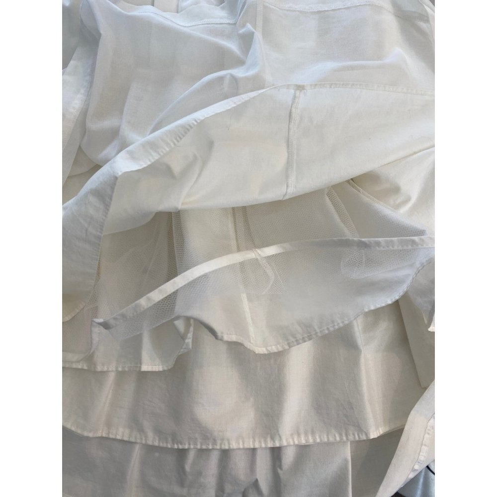 Vintage Laura Ashley Mother & Child 8 White Dress Lace Collar Bow Petticoat RARE - Picture 9 of 12